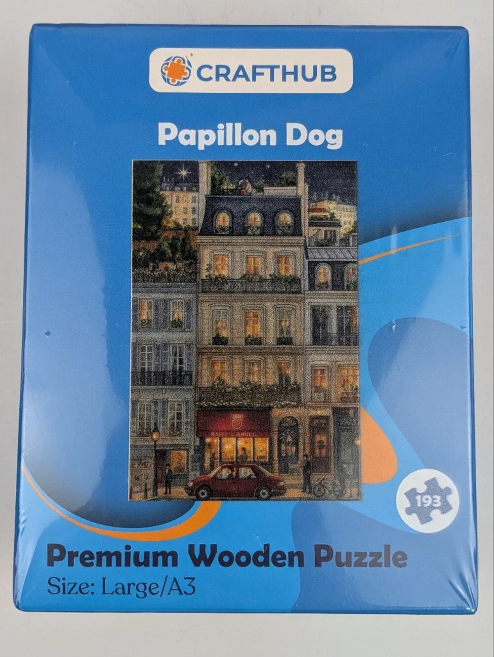 Crafthub Premium Wooden Puzzle PAPILLON DOG Size Large/A3 New Sealed 193 Pieces